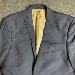 J Lindeberg Mens Suit Jacket Blue 44L Slim Fit Wool Angelico Blazer